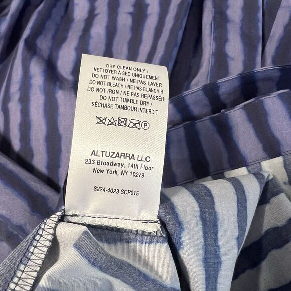 NEW ALTUZARRA Sz XL Teresa Striped Cotton Blend Poplin Button Front Shirt - Picture 10 of 12
